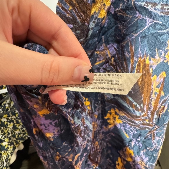 Free People El Porto Printed Wide Leg Romper Jumpsuit S Blue Boho Harem - Picture 11 of 11